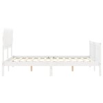 vidaXL Cadre de lit avec tête de lit blanc 140x190 cm bois massif