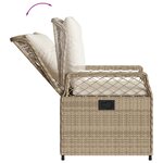 vidaXL Chaises inclinables de jardin lot de 2 beige résine tressée