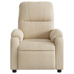 vidaXL Fauteuil inclinable électrique crème tissu microfibre