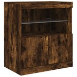 vidaXL Buffet avec lumières LED chêne fumé 142 5x37x67 cm