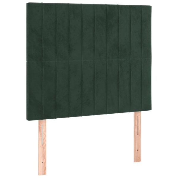 vidaXL Têtes de lit 2 Pièces Vert foncé 80x5x78/88 cm Velours