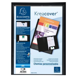 Chemise De Présentation Polypropylène Souple Krea Cover - A4 - Noir - Exacompta