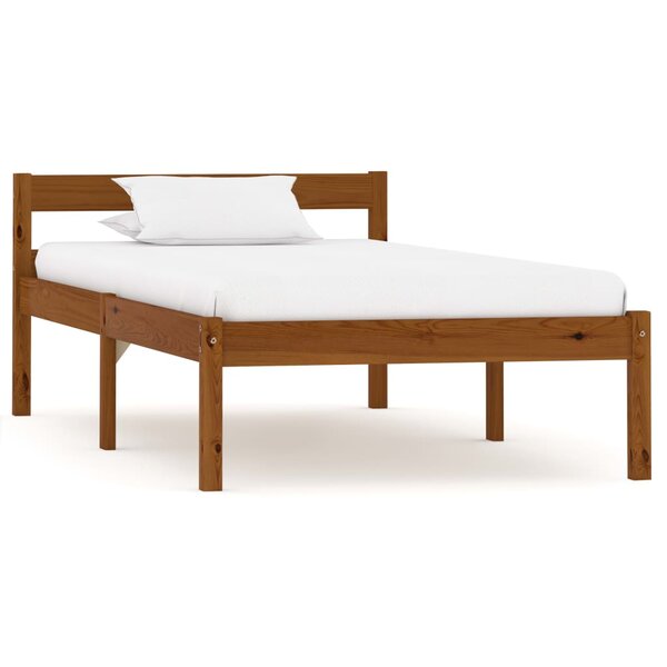 vidaXL Cadre de lit Marron miel Bois de pin massif 100x200 cm