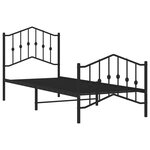 vidaXL Cadre de lit métal avec tête de lit/pied de lit noir 80x200 cm