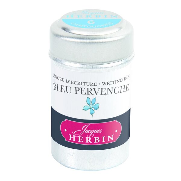 Boîte de 6 cartouches d'encre standard bleu pervenche x 6 herbin