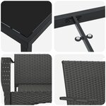vidaXL Ensemble de Salle à Manger de Jardin de 7 Pièces avec Coussins Noir Poly Rattan