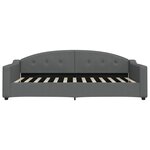 vidaXL Lit de jour avec gigogne et tiroirs gris foncé 100x200 cm tissu
