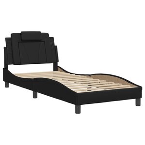 vidaXL Cadre de lit avec tête de lit Noir 80x200 cm Similicuir