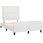 vidaXL Cadre de lit avec tête de lit Blanc 120x200 cm Similicuir