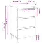 vidaXL Tables de chevet 2 Pièces sonoma gris 40x35x69 cm bois ingénierie