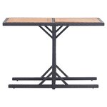 vidaXL Table de jardin Noir Bois d'acacia solide et résine tressée