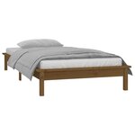 vidaXL Cadre de lit à LED marron miel 75x190 cm petit simple bois