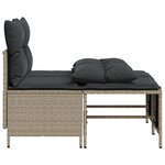 vidaXL Salon de jardin 4 Pièces avec coussins gris clair résine tressée