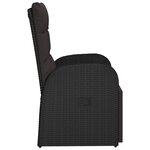 vidaXL Chaise inclinable de jardin avec coussins noir résine tressée