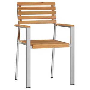 vidaXL Chaise de jardin 2 Pièces Huile Naturelle Bois de teck massif