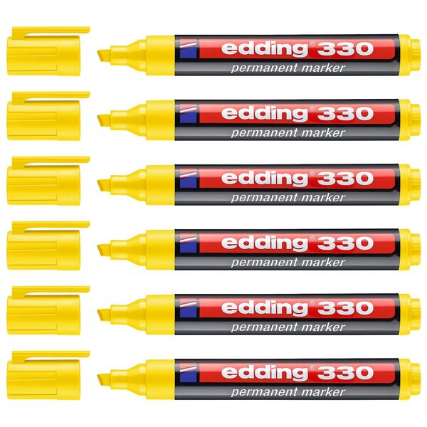 Marqueur Permanent 330 Jaune Pointe Biseautée 1-5 mm x 6 EDDING