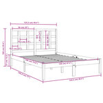 vidaXL Cadre de lit Blanc Bois massif 120x190 cm Petit double