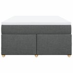 vidaXL Sommier à lattes de lit avec matelas Gris foncé 140x190cm Tissu