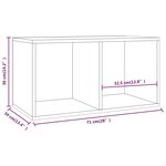 vidaXL Boîte de rangement vinyles Blanc 71x34x36 cm Bois d'ingénierie
