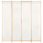 vidaXL Cloison de séparation 4 panneaux Crème 160x170x4 cm Tissu