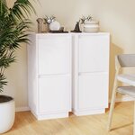 vidaXL Buffets 2 Pièces Blanc 31 5x34x75 cm Bois massif de pin