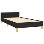vidaXL Cadre de lit avec tête de lit Noir 100x200 cm Tissu