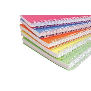 Cahier spirales clairefontaine linicolor - a4 21 x 29 7 cm - grands carreaux - 180 pages - lot de 5