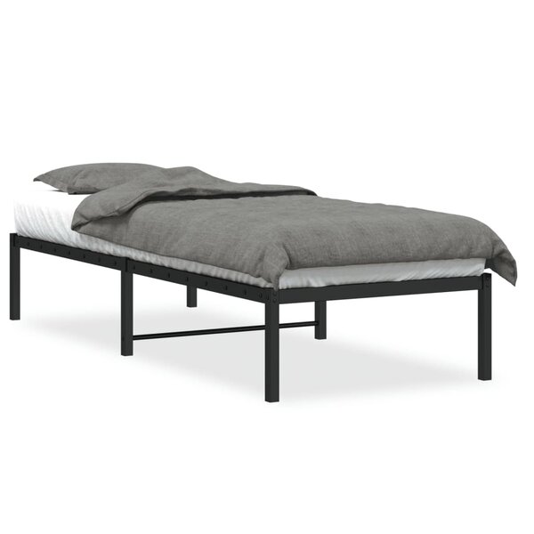 vidaXL Cadre de lit métal noir 75x190 cm