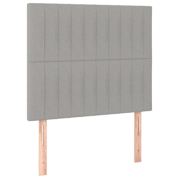 vidaXL Têtes de lit 2 Pièces Gris clair 100x5x78/88 cm Tissu