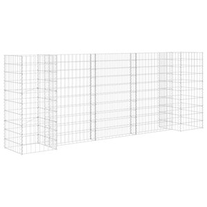 vidaXL Jardinière à gabion en H Fil d'acier 260x40x100 cm