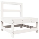 vidaXL Salon de jardin 7 Pièces Blanc Bois de pin massif
