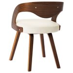 vidaXL Chaises à manger lot de 4 crème bois courbé et similicuir