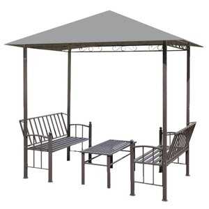 vidaXL Chapiteau de jardin avec table et bancs 2 5x1 5x2 4m Anthracite