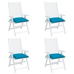 vidaXL Coussins de chaise lot de 4 bleu clair 50x50x7 cm tissu oxford