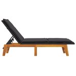 vidaXL Chaise longue avec table Résine tressée et bois massif d'acacia