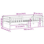 vidaXL Cadre de lit sans matelas 90x190 cm bois de pin massif