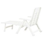 vidaXL Chaise longue pliable Plastique Blanc