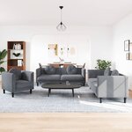 vidaXL Ensemble de canapés 3 Pièces avec coussins gris foncé velours