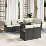 vidaXL Ensemble de Canapés de Jardin de 9 Pièces avec Coussins Noir Rattan Poly