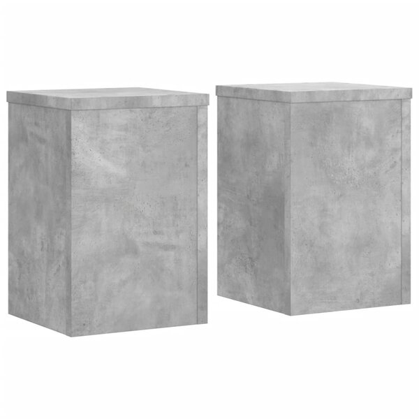 vidaXL Supports pour plantes 2 Pièces gris béton bois d'ingénierie