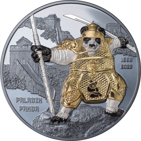 Pièce de monnaie en Argent 20 Dollars g 93.3 (3 oz) Millésime 2022 PALADIN PANDA