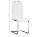vidaXL Chaises à manger cantilever lot de 2 blanc similicuir