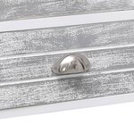 vidaXL Meuble TV Blanc et gris 108x30x40 cm Bois de Paulownia solide