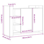 vidaXL Buffet blanc 100x35x75 cm bois d'ingénierie
