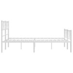 vidaXL Cadre de lit métal avec tête de lit/pied de lit blanc 135x190cm