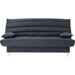 Clic clac 3 places - Tissu Soro gris - Couchage 125 x 190 cm - Avec coussins - 193 x 95 x 93 cm