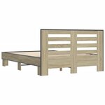 vidaXL Cadre de lit chêne sonoma 120x190 cm bois d'ingénierie et métal