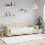 vidaXL Lit de repos crème 90x200 cm tissu