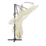 vidaXL Parasol de jardin en porte-à-faux et poteau en aluminium sable