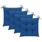vidaXL Chaises de jardin lot de 4 avec coussins Bois de teck massif